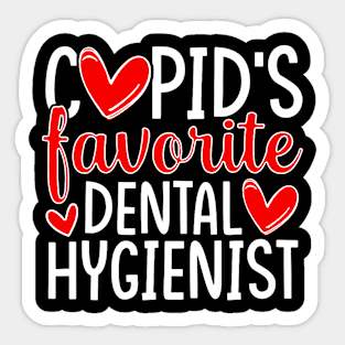 Cupid's Favorite Dental Hygienist Funny Valentine's Day Sticker